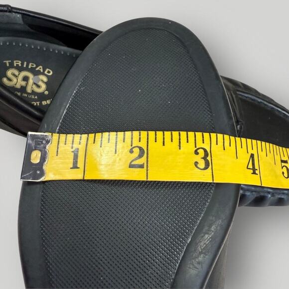 SAS Leather Tripad Loafers Low Wedge Heel Comfort Shoes Slip On Size 9M Black - Picture 12 of 15